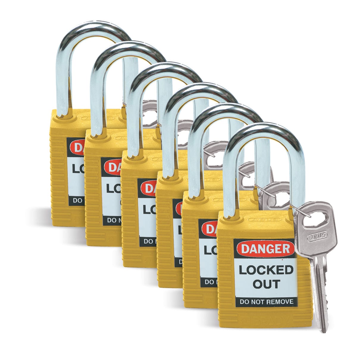 BRADY ITALIA - MOD051346 SFTY PADLOCK STEEL 38MM SHA YE - 6 PEZZI