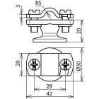DEHN ITALIA SPA - DEH275110 Staffa portafilo con cavallotto per Td 7 -10mm Fe/tZn con filetto int. M8