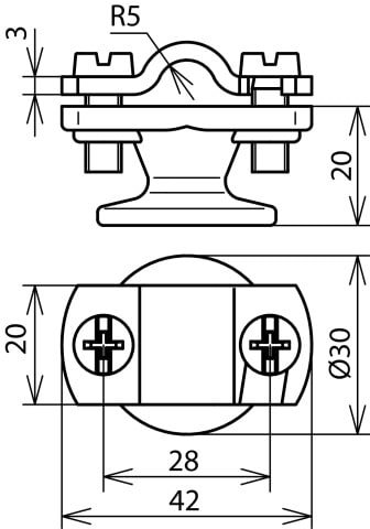 DEHN ITALIA SPA - DEH275110 STAFFA PORTAFILO CON CAVALLOTTO
