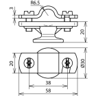 DEHN ITALIA SPA - DEH275113 Staffa portafilo per tondo diam. 11-13mm , Fe/tZnmm per Td 11-13mm Fe/tZn con fil etto int. M8