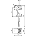 DEHN ITALIA SPA - DEH252000 Staffa portaasta DEHNfix Fe/tZn P-grigia per Td 16mm con tassello D 8mm L 60mm