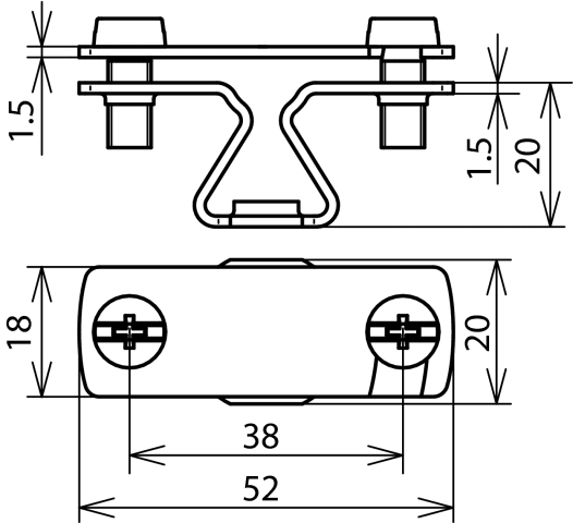 DEHN ITALIA SPA - DEH274030 STAFFA PER PIATTO INOX CON FILETTO M8