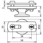 DEHN ITALIA SPA - DEH275030 Staffa portafilo con cavallotto INOX per Td. 16mm per Pt -30mm Fe/tZn con filett o int. M8