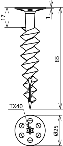 DEHN ITALIA SPA - DEH200601 Tasselli per piastre isolanti L 85mm PA per viti D 4,5mm