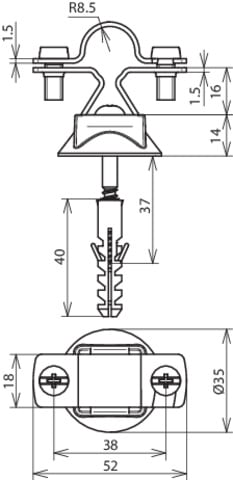 DEHN ITALIA SPA - DEH274260 STAFFA PORTA ASTA INOX PER TD 16MM