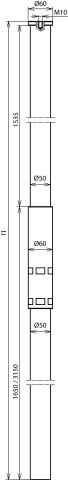 DEHN ITALIA SPA - DEH105300 TUBO PORTANTE D 50MM M10 L3200MM PRFV/AL
