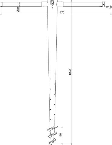 DEHN ITALIA SPA - DEH644000 DISPERSORE A TRIVELLA L 1000MM