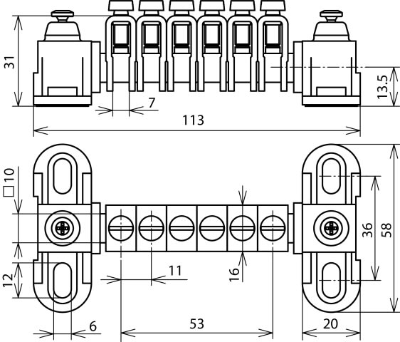 DEHN ITALIA SPA - DEH563105 BARRA EQUIPOTENZIALE SENZA COPERCHIO