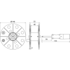 DEHN ITALIA SPA - DEH585310 Bobina in plastica grigia, larghezza 40 mm con spinotto e 25 m di cavo rosso 0,7 5mm²