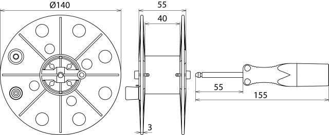 DEHN ITALIA SPA - DEH585010 BOBINA IN PLASTICA GRIGIA, LARGHEZZA 40M