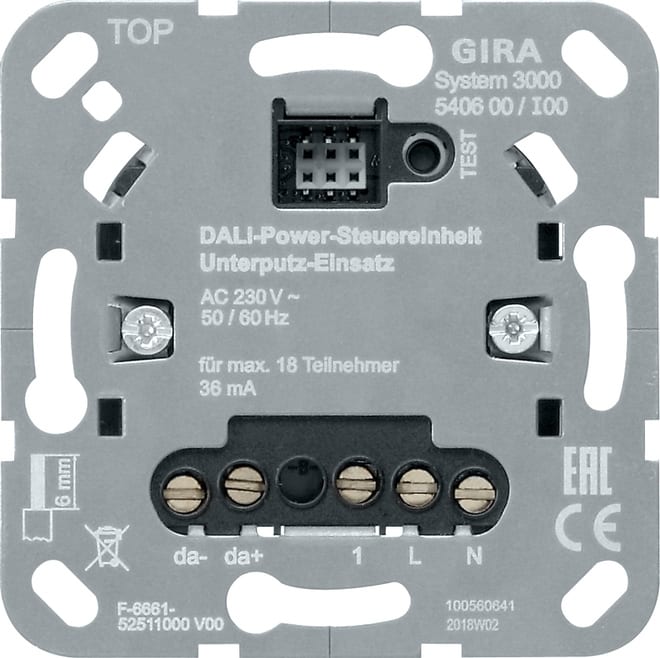 GIRA - GIR540600 UN.COMANDO POWER DALI S3000 MOD.IN