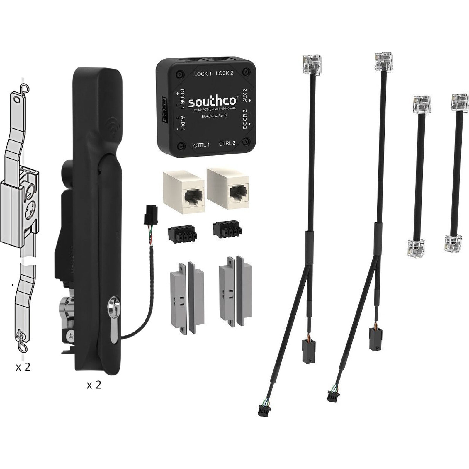 MAYFLEX UK LIMITED - EXL546-SCO-KT2 DC RACK SOUTHCO LOCK KIT 2 HANDLE & INTE