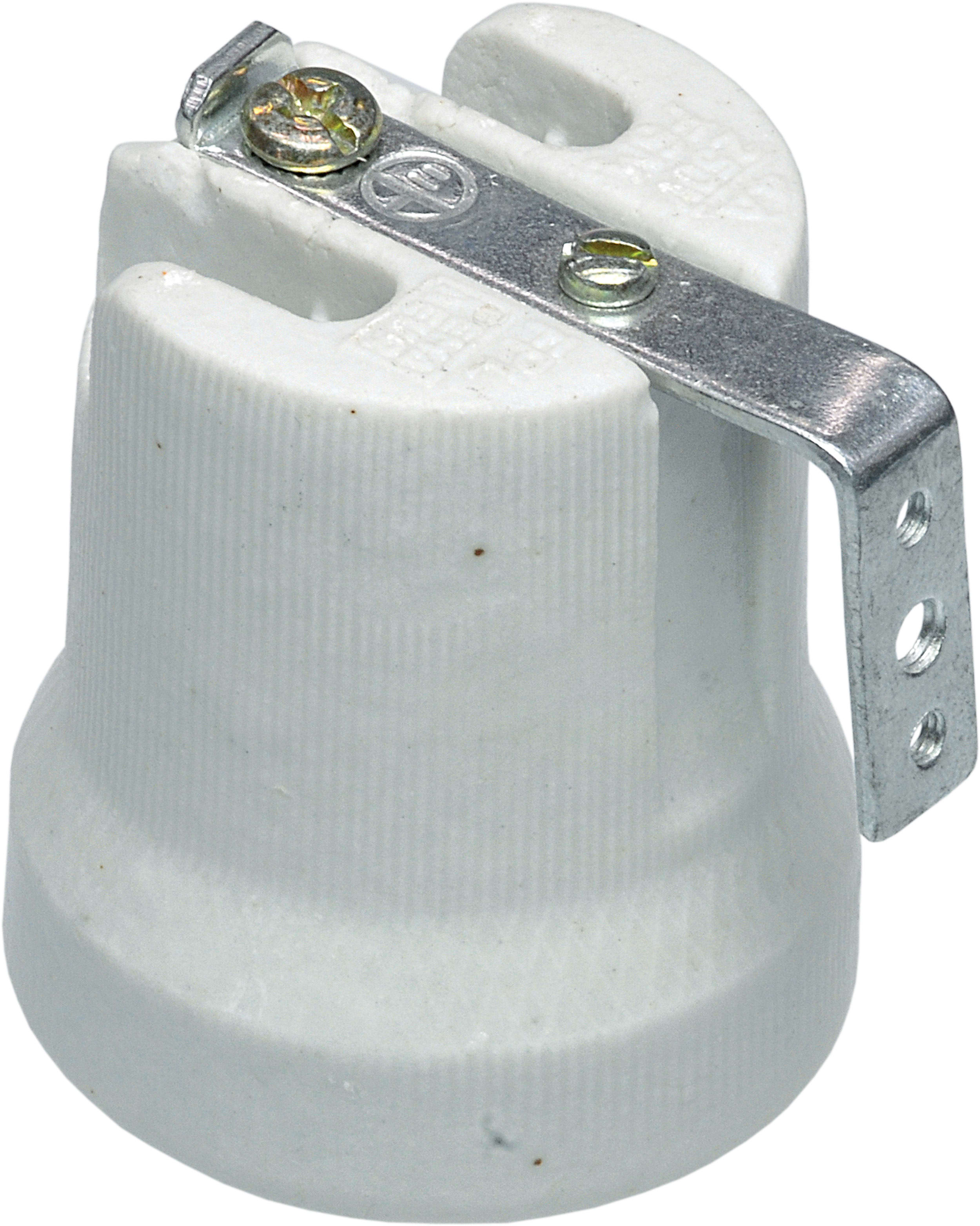 LE PROLUNGHE SAS - PRG551 PORT. E27 IN PORCELLANA C/STAFFA IN GIU