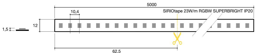 SICOM - SOL5605967 SIRIOTAPE 23WM RGBW (4000K) 24V