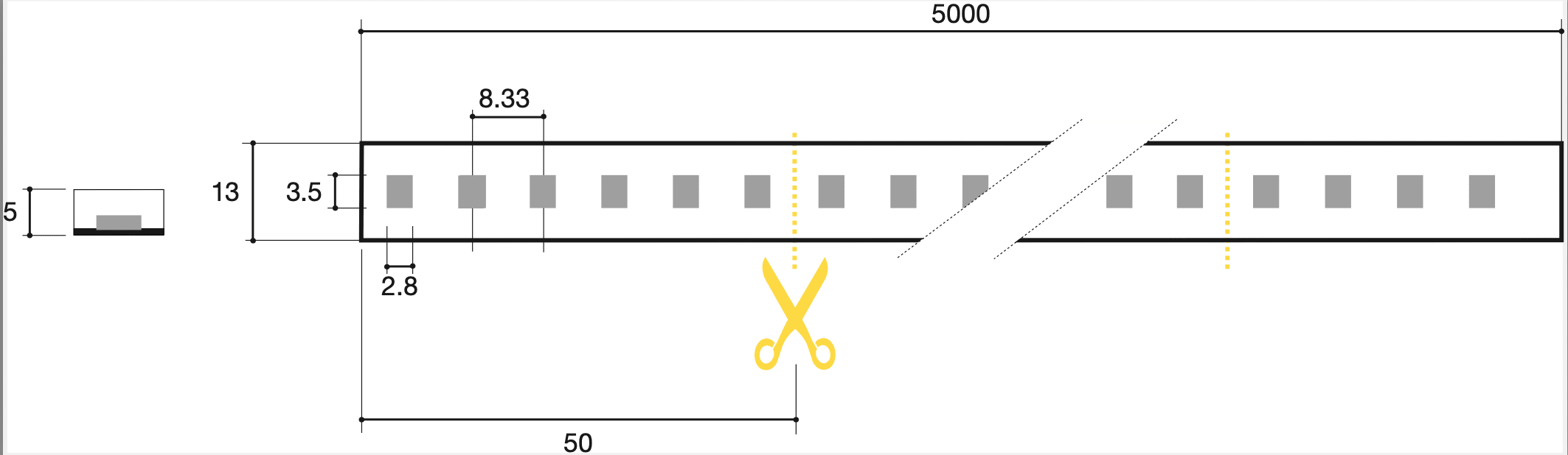 SICOM - SOL5605984 SIRIOTAPE 9,6W/M IP67 24V 3000K SAUNA