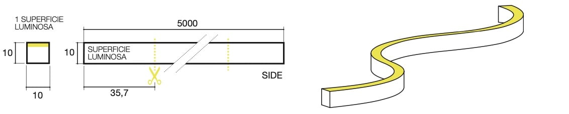 SICOM - SOL561010SIDE3067 SICOMTAPE NEON 10X10 SIDE 10W 3000K IP67