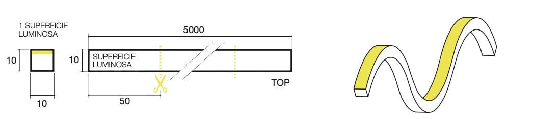 SICOM - SOL561010TOP4067 SICOMTAPE NEON 10X10 TOP 10W 4000K IP67