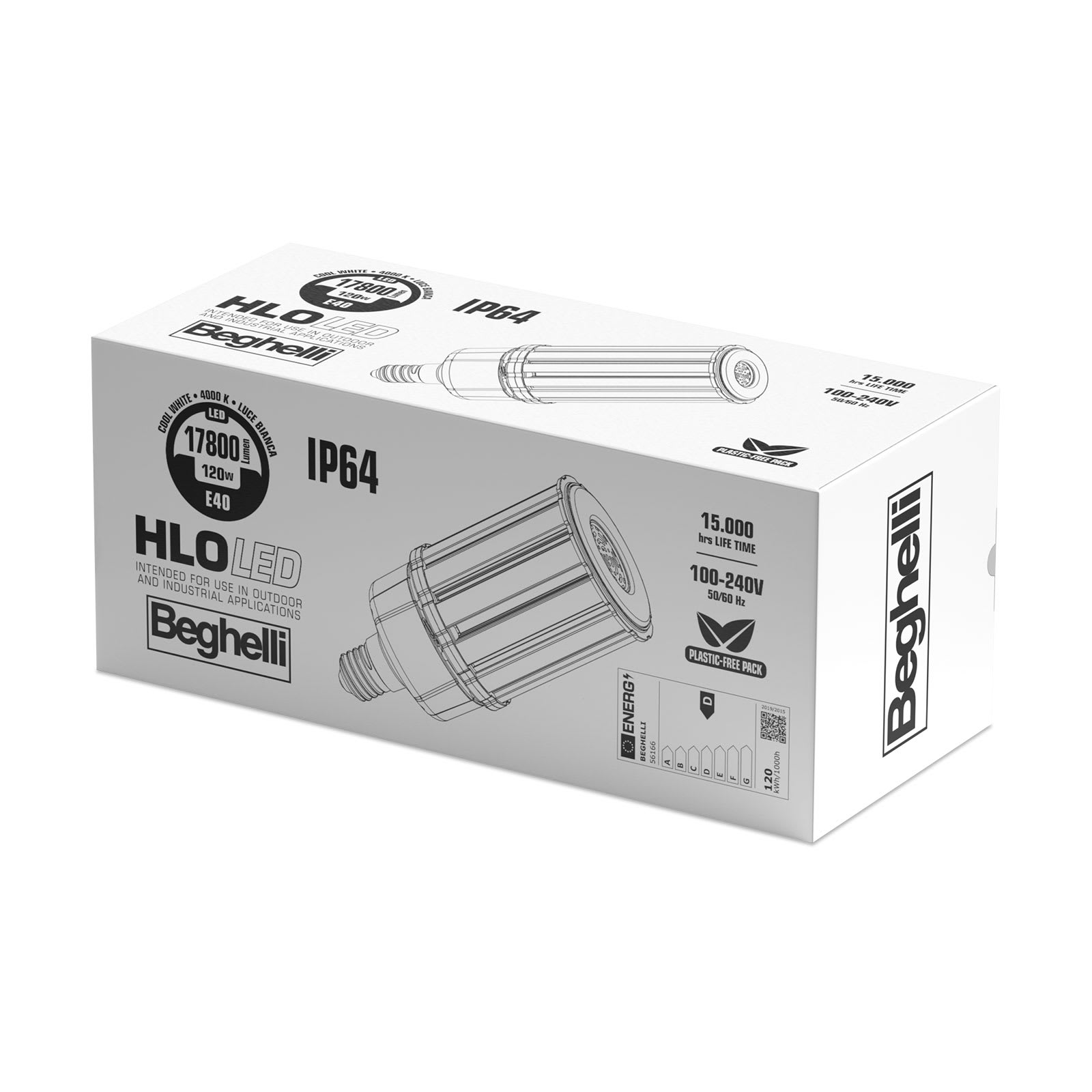 BEGHELLI - BEG56166 HLO LED 120W 230V E40 4000K