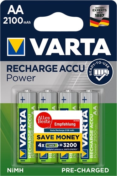 VARTA CONSUMER BATT - VAT56706101404 AA RECHARGE ACCU POWER X4 (2.100 MAH)
