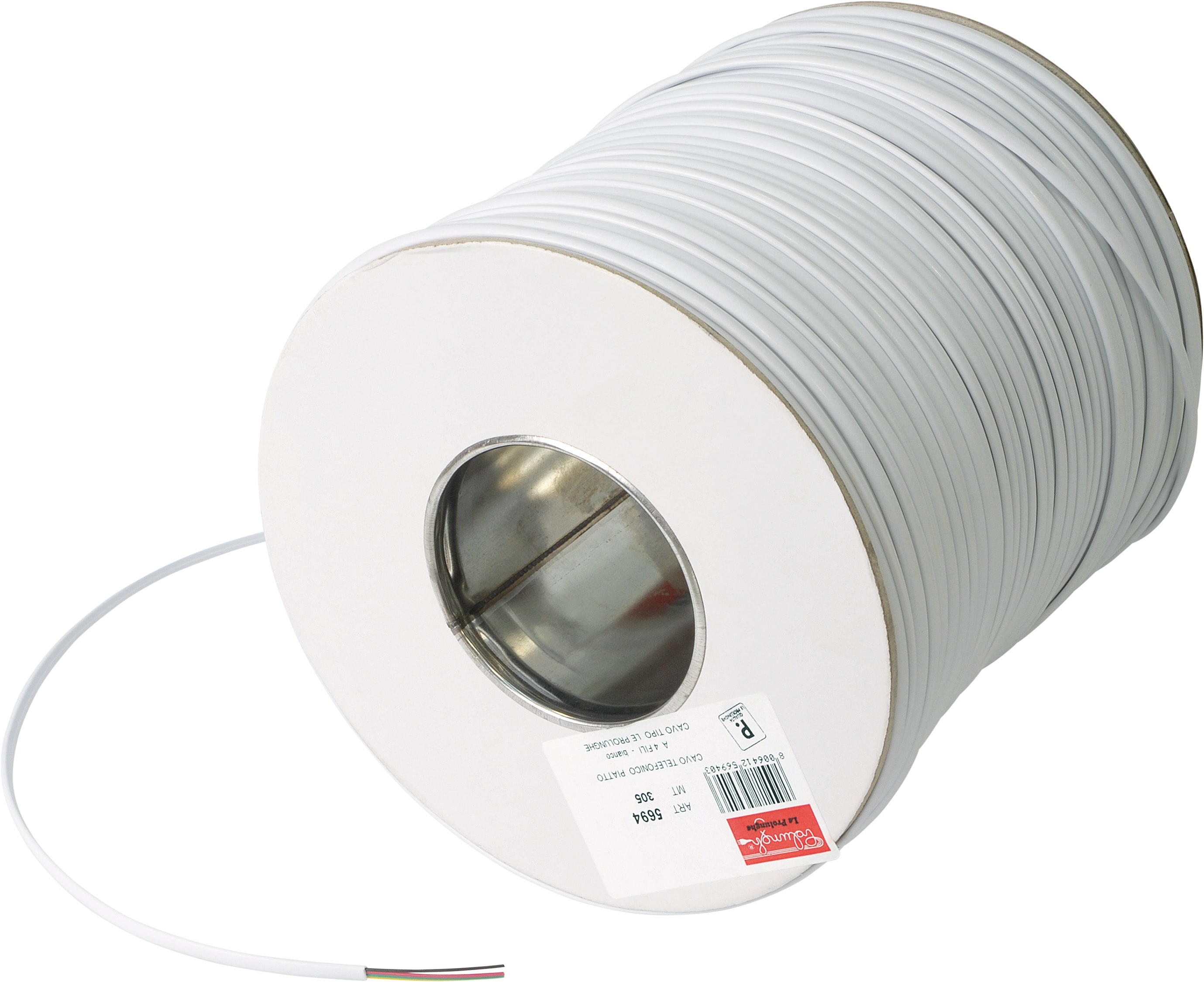 LE PROLUNGHE SAS - PRG5694 CAVO LIN.TELEF.A 4 FILI BOBINA MT.305 BN
