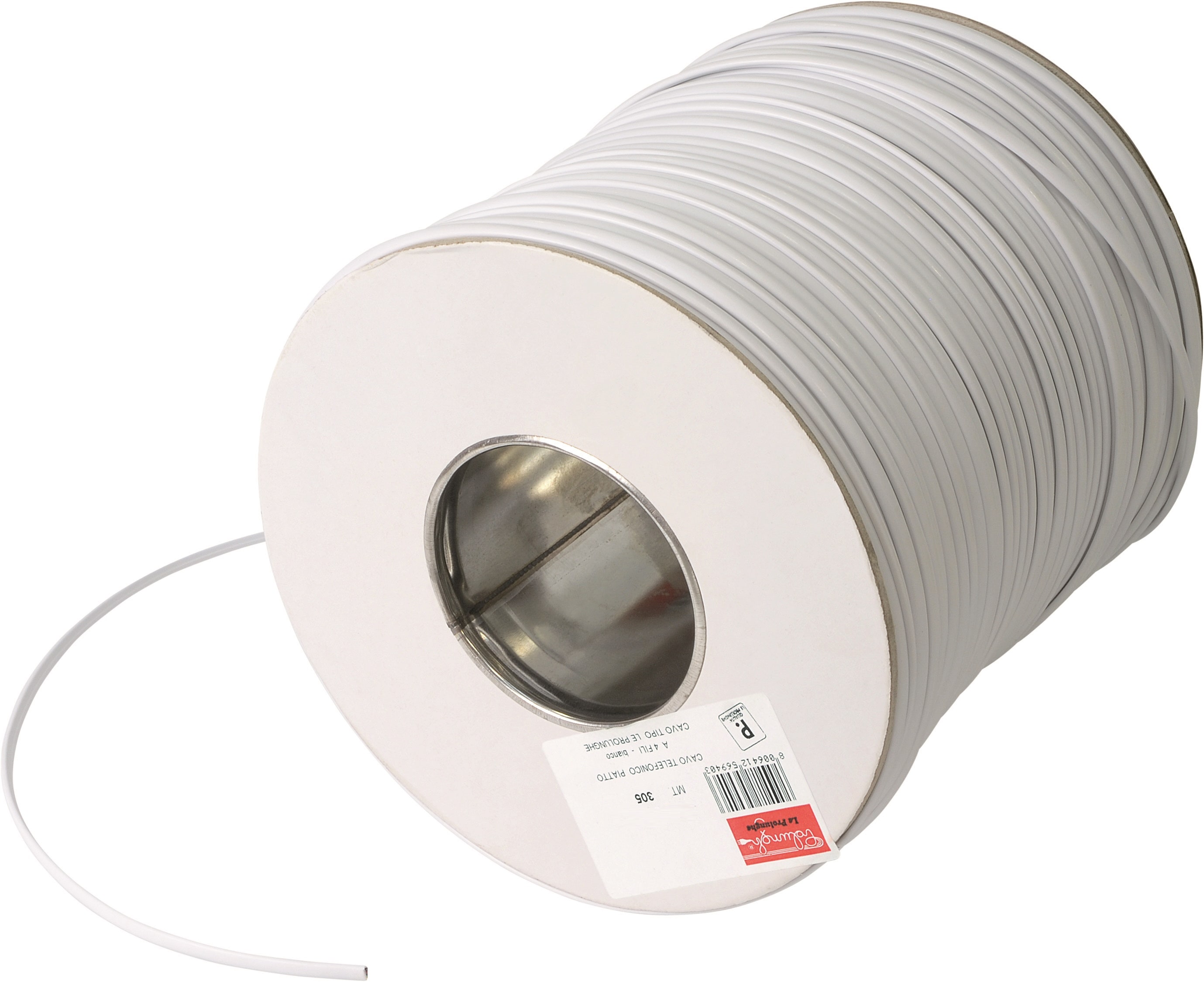LE PROLUNGHE SAS - PRG5696 CAVO LIN.TELEF.A 6 FILI BOBINA MT.305 BN
