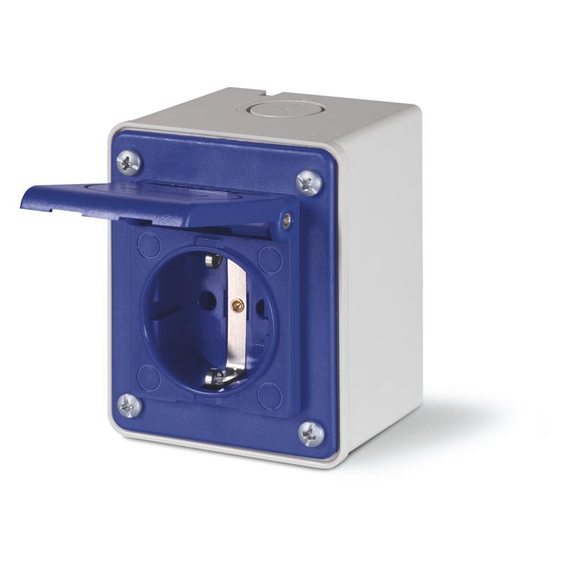 SCAME PARRE SPA - SCA570.4162 PRESA PARETE TEDESCA CON SHUTTER ING. PG