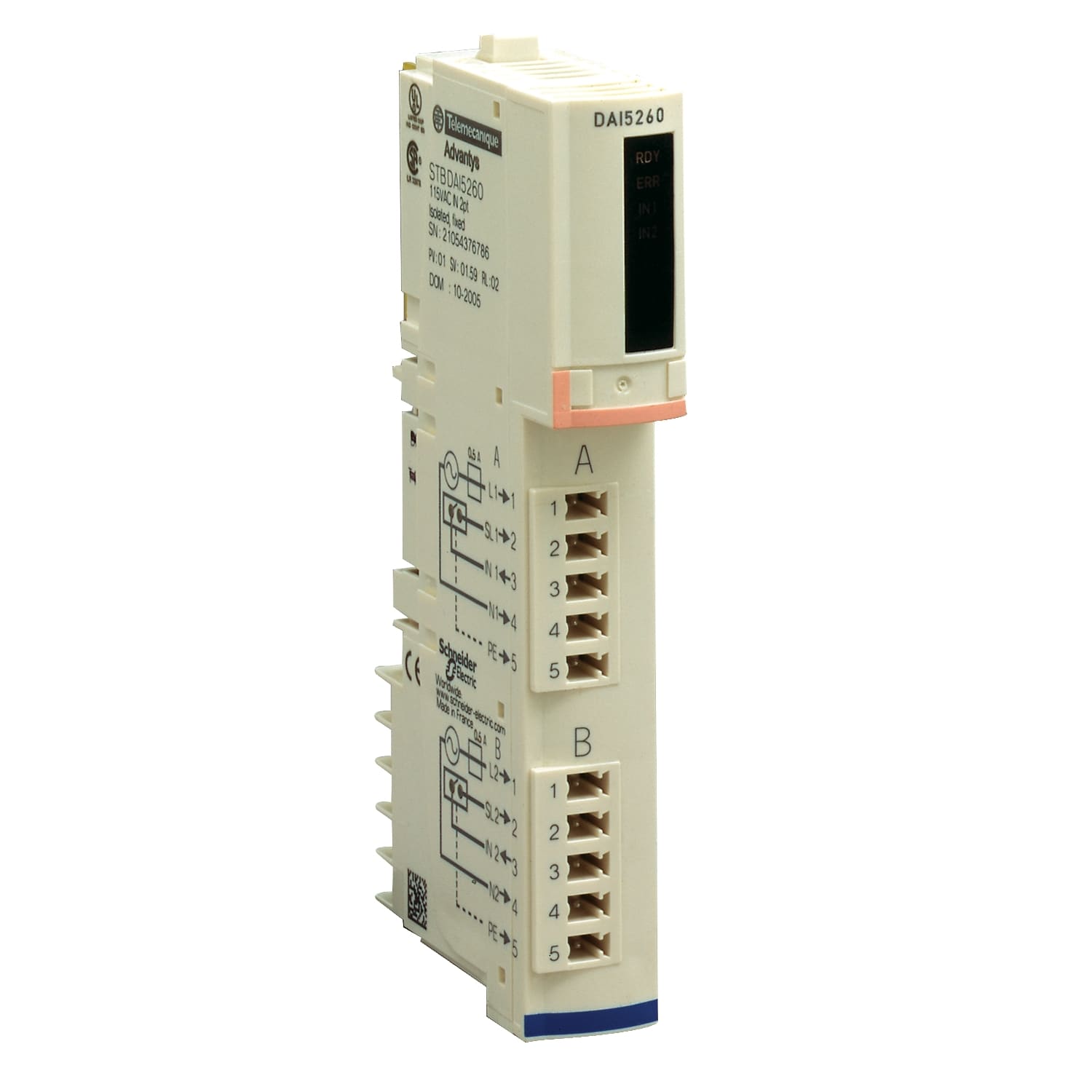 SCHNEIDER ELECTRIC - SNRSTBDAI5260K KIT MOD+CONN+BASE 115VAC IN 2PT ISOL