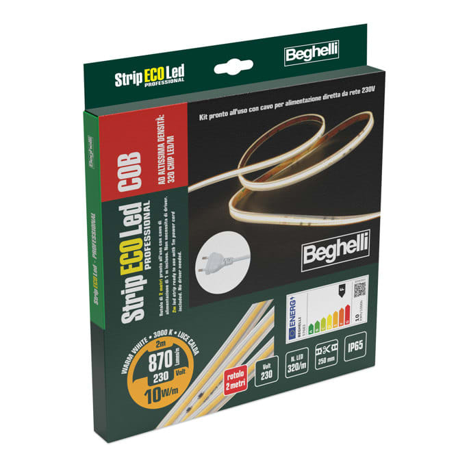 BEGHELLI - BEG57683 STRIP COB AC230 10WIP65 3K 2M