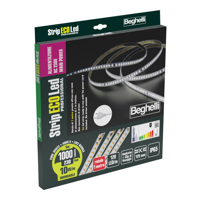 BEGHELLI - BEG57691 STRIPLED AC230V 10W IP65 4K 1M