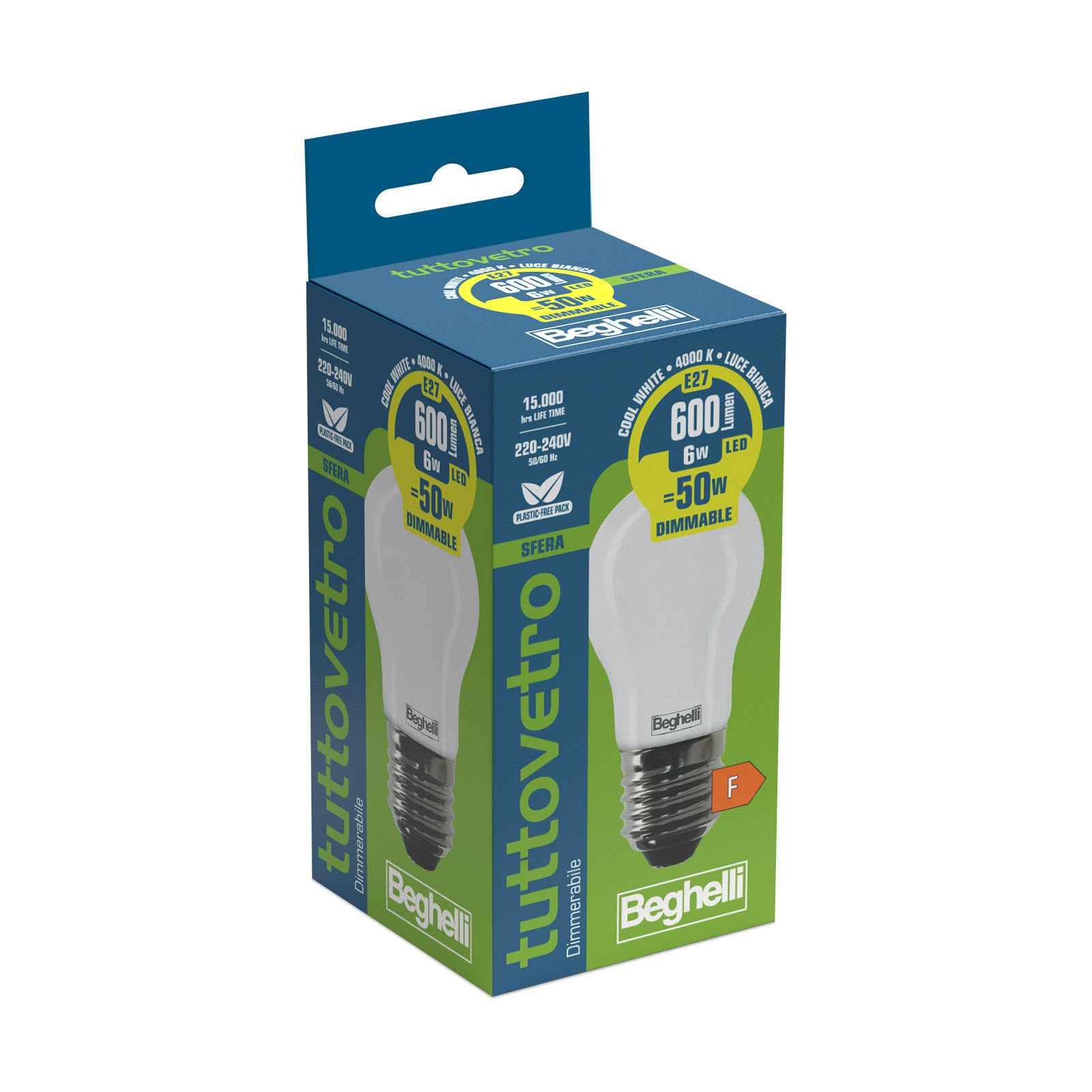 BEGHELLI - BEG58103 TVETRO LED OP SFE DIM 6WE27 4K