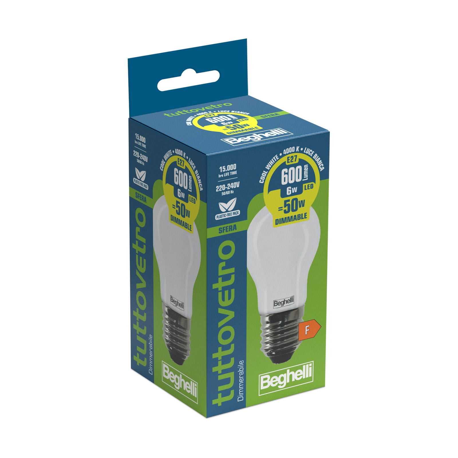 BEGHELLI - BEG58103 TVETRO LED OP SFE DIM 6WE27 4K