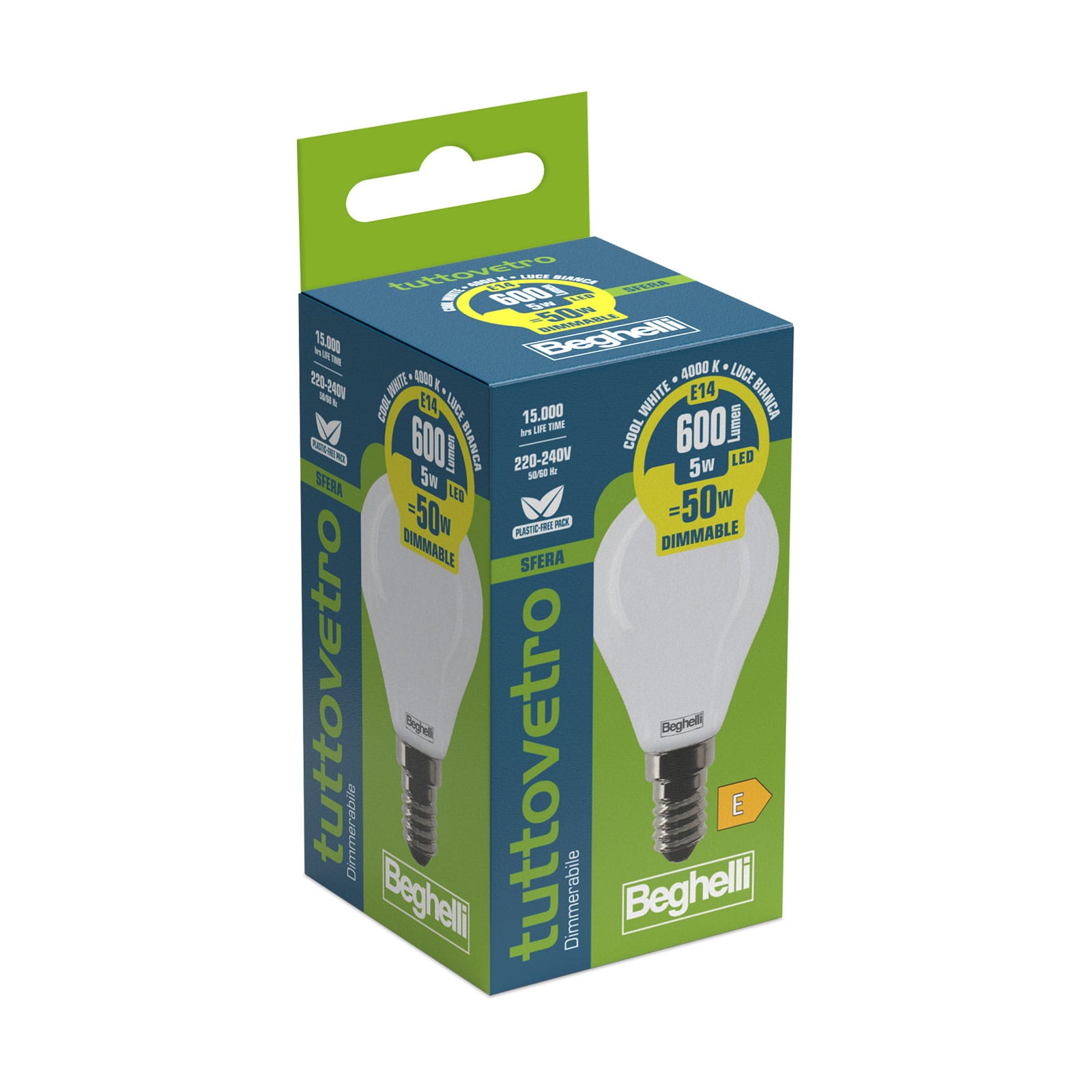 BEGHELLI - BEG58106 TVETRO LED OP SFE DIM 5WE14 4K