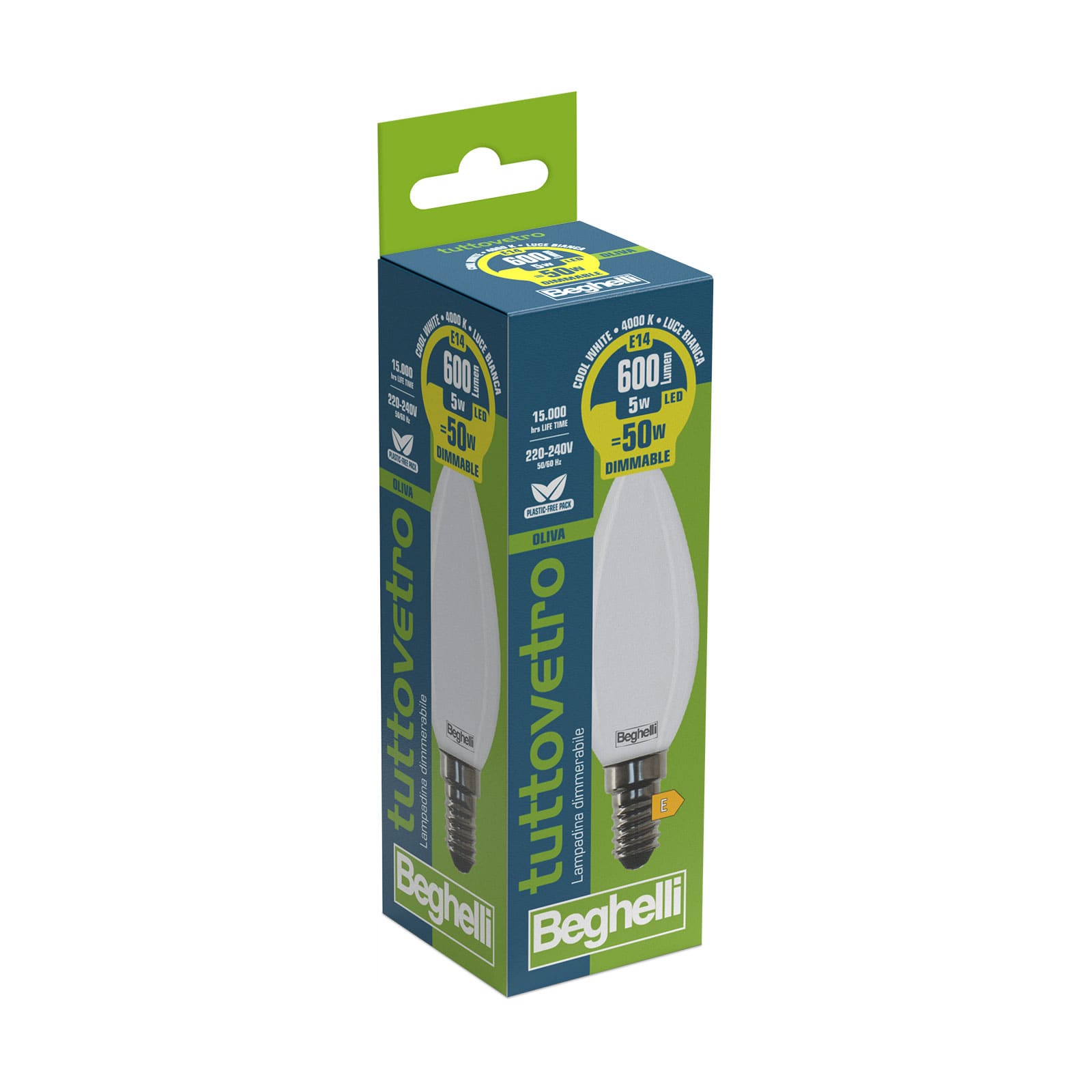 BEGHELLI - BEG58109 TVETRO LED OP OL DIM 5W E14 4K