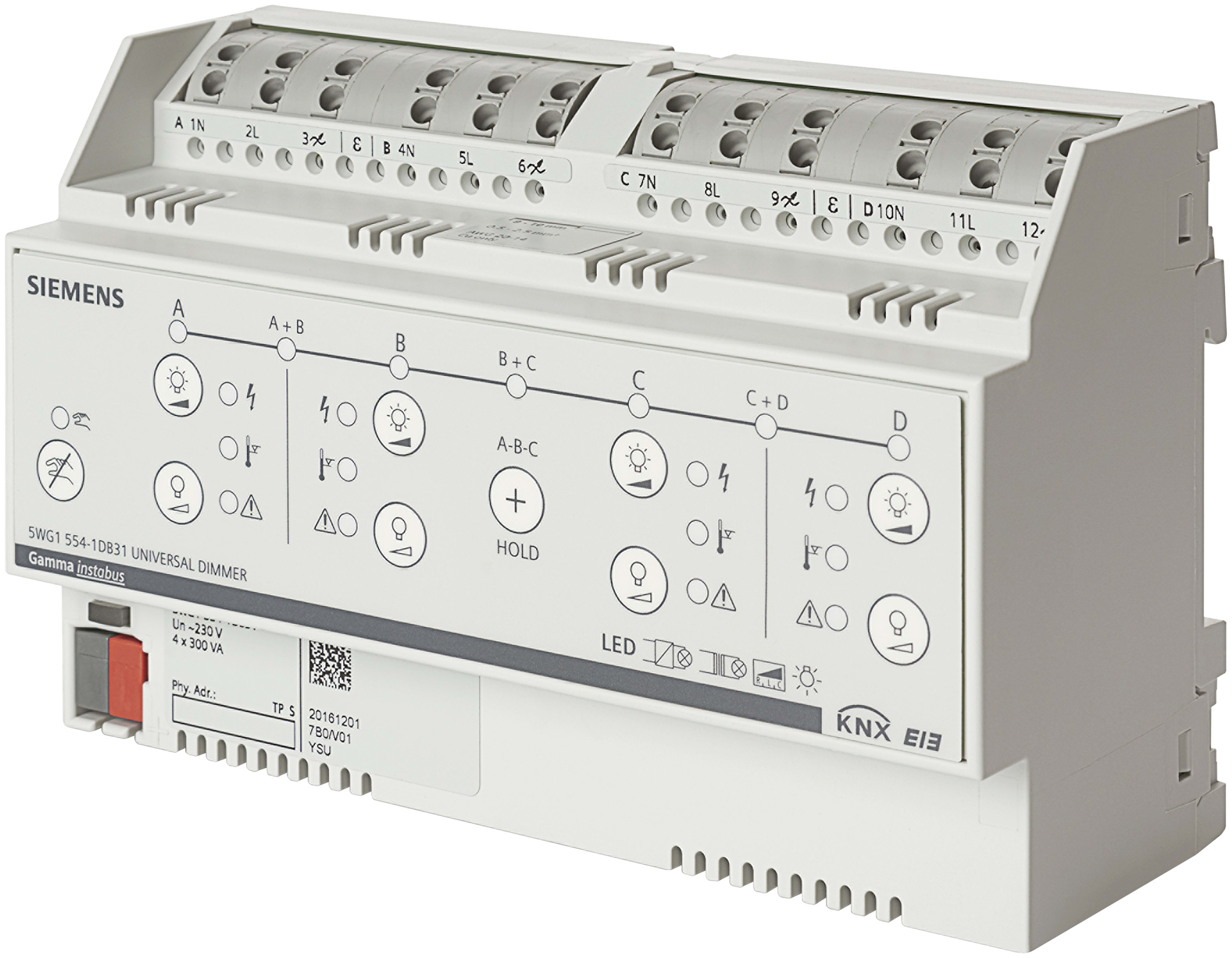 SIEMENS - BUILDING T - BCT5WG1554-1DB31 DIMMER UNIVERSALE N 554D/31 4X300VA X L
