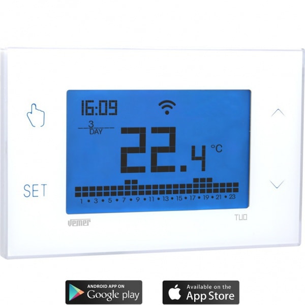 VEMER SPA - VEMVE788600 TUO WIFI BATT. CRONOTERM. TOUCH BIANCO