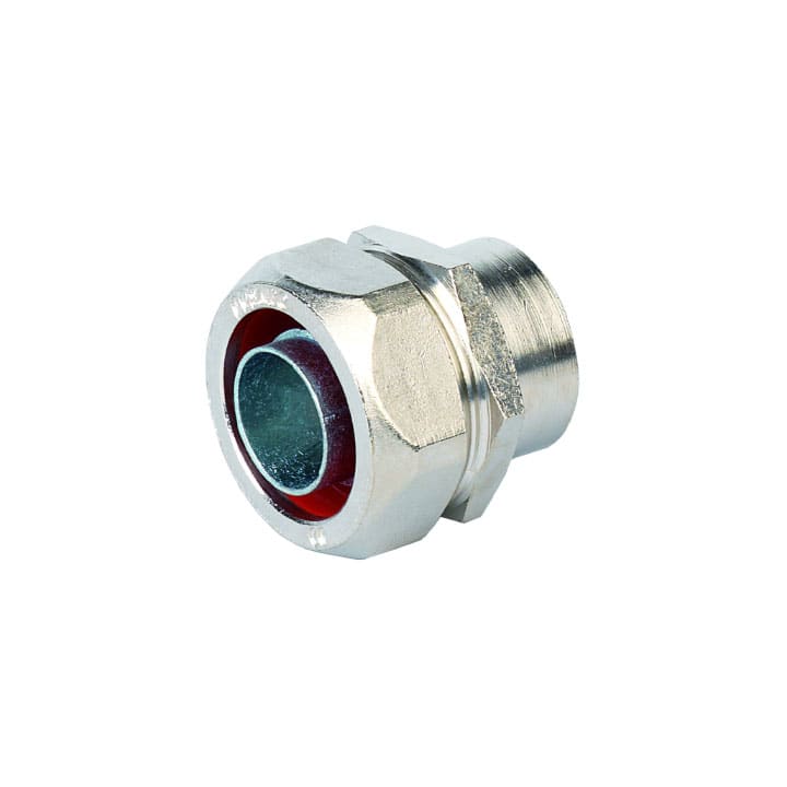 COSMEC - CSM6015-6350 Raccordo metallico femmina fissa in ottone nichelato per tubo flex, filettatura M63x1,5, AD51