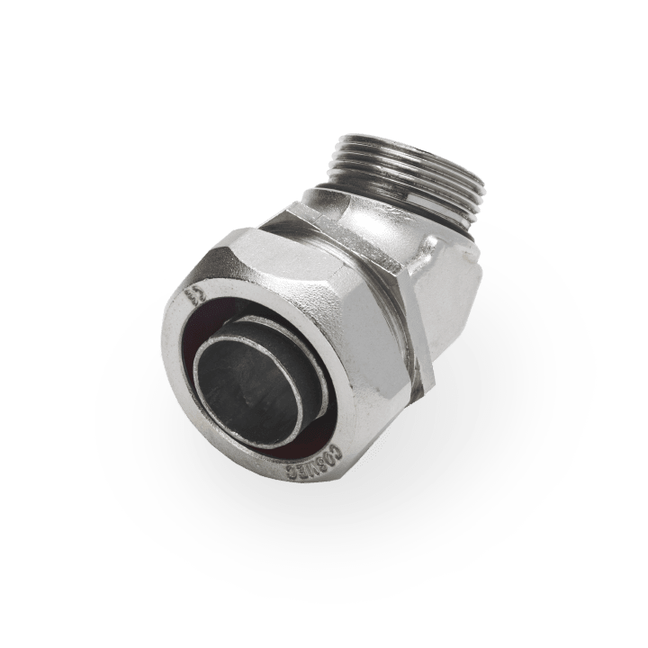 COSMEC - CSM6024-1610 Raccordo metallico curvo a 45° per tubo flessibile, filetto M 16x1,5 , AD10