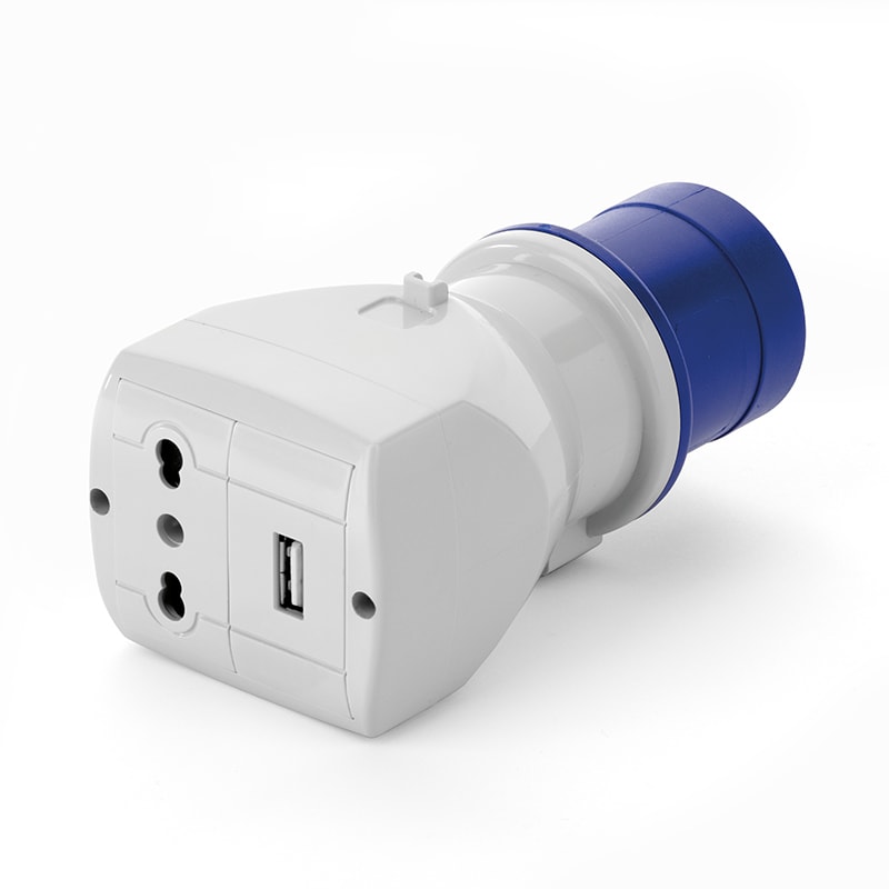 SCAME PARRE SPA - SCA610.370U ADATT.IEC309-DOMESTICO BIVALENTE + USB