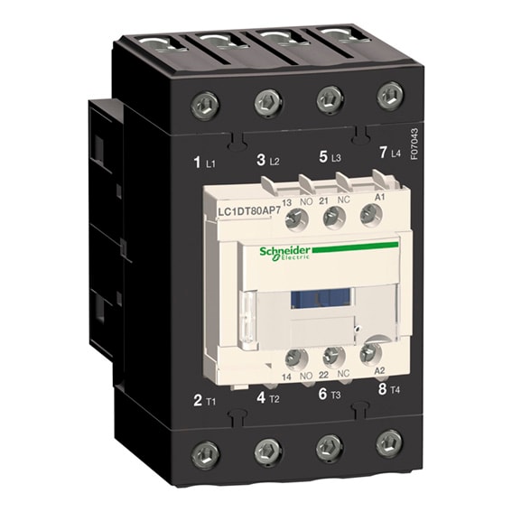 SCHNEIDER ELECTRIC - SNRLC1DT80AN7 Contattore TeSys LC1D - 4 poli - AC3- 440V AC - 80A - 415V AC