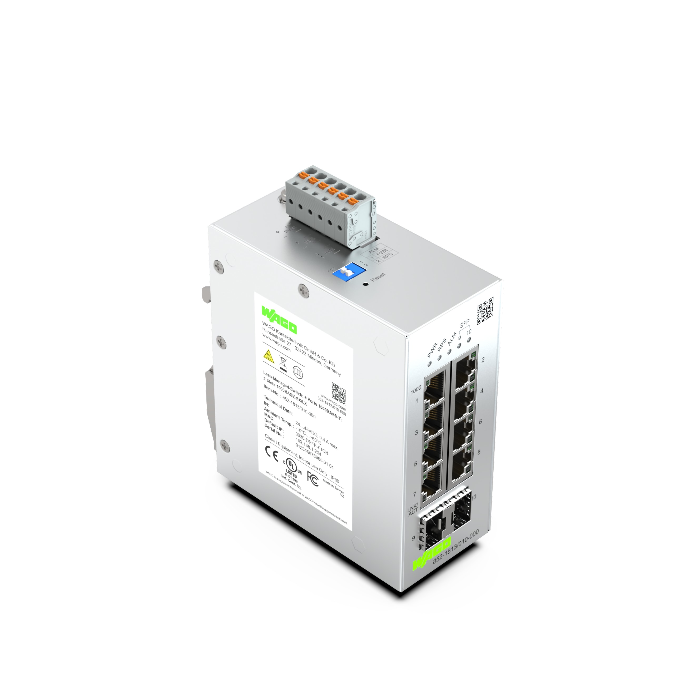 WAGO ITALIA SRL - WAG852-1813/010-000 SWITCH MANAGED AGILE 8P 1000BASE-T 2 SX/