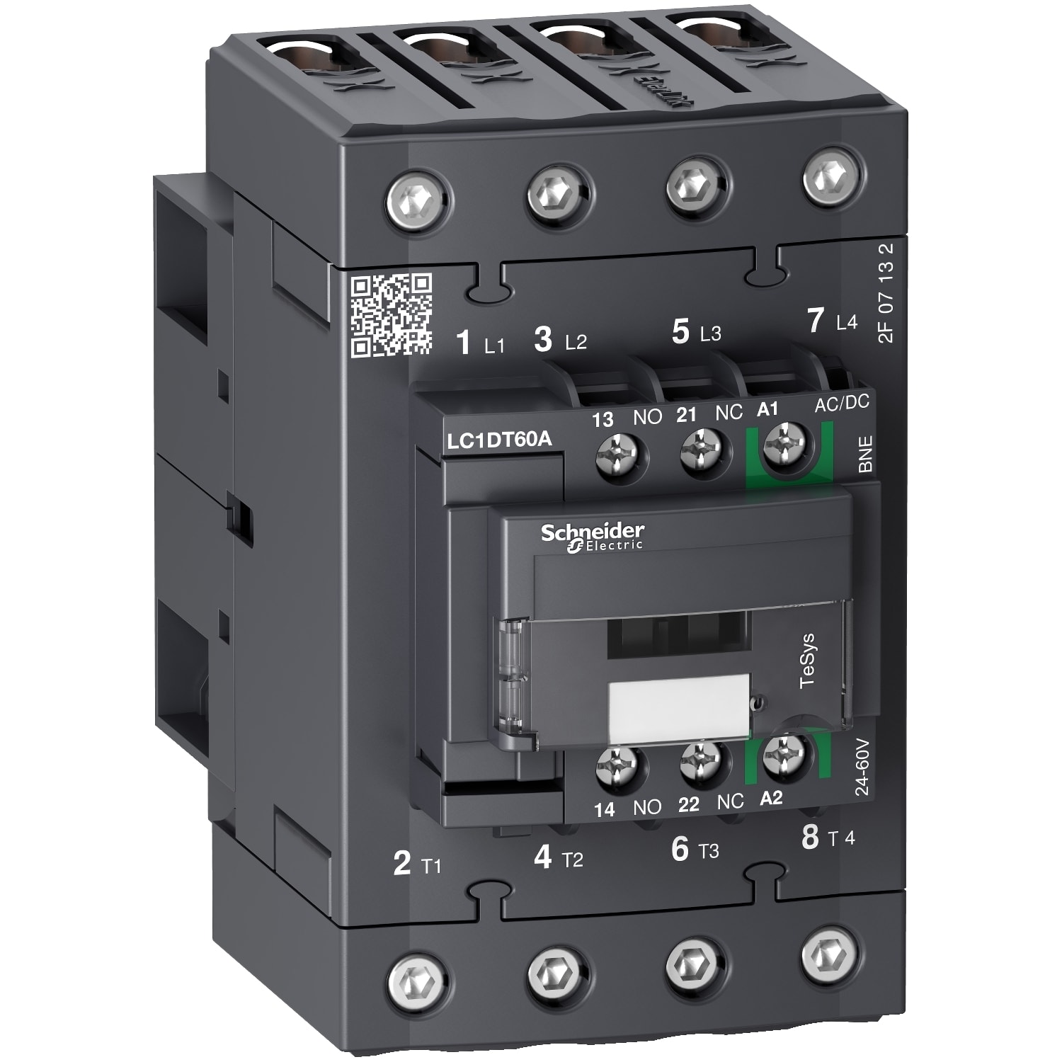 SCHNEIDER ELECTRIC - SNRLC1DT60ABBE TeSys D contactor 4P 60A AC-1 up to 440V coil 24V DC Everlink