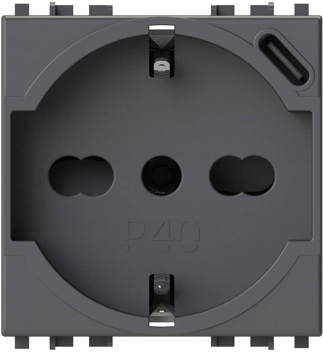 4 BOX SRL - 4BX4B.V19.P40.USB P40 USB 3.0 VIMAR ARKE GRIGIO