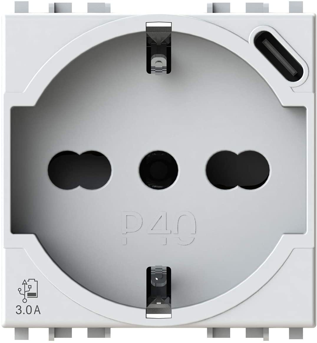 4 BOX SRL - 4BX4B.V19B.P40.USB P40 USB 3.0 VIMAR ARKE BIANCA
