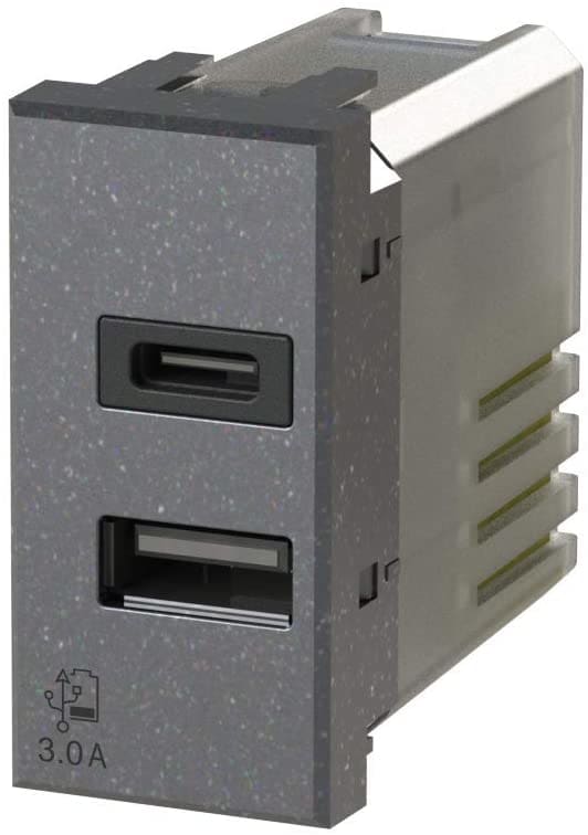 4 BOX SRL - 4BX4B.HS.USB.30 USB 3.0 BTICINO AXOLUTE ANTRACITE