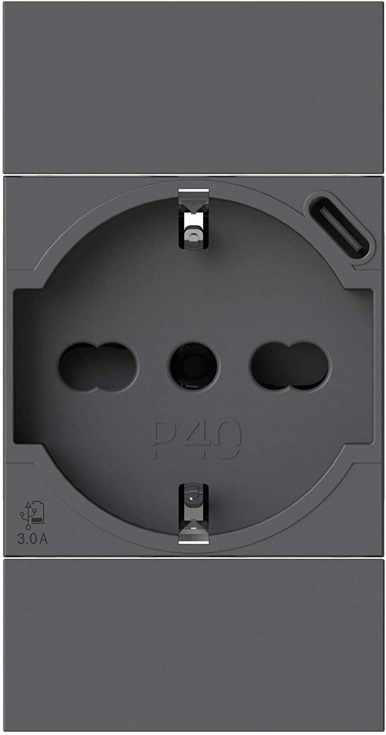 4 BOX SRL - 4BX4B.KG.P40.USB P40 USB 3.0 BTICINO LIVINGNOW NERA