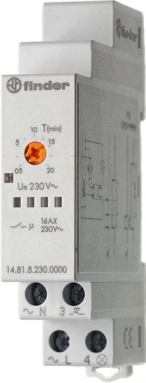 FINDER SPA - FIN149182300000 LUCE SCALA DIN 17.5MM 1NO 20MIN