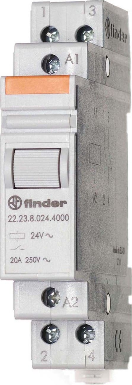 FINDER SPA - FIN222381204000 RELE MONOSTABILE 17.5MM 1NO+1NC 20A