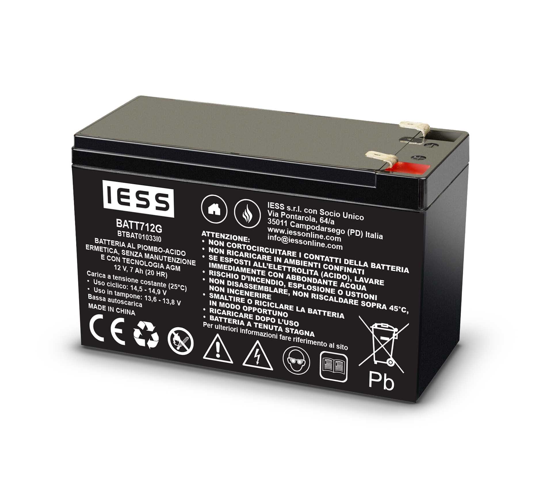 IESS SRL - EAABATT712G BATTERIA AGM 12V 7AH
