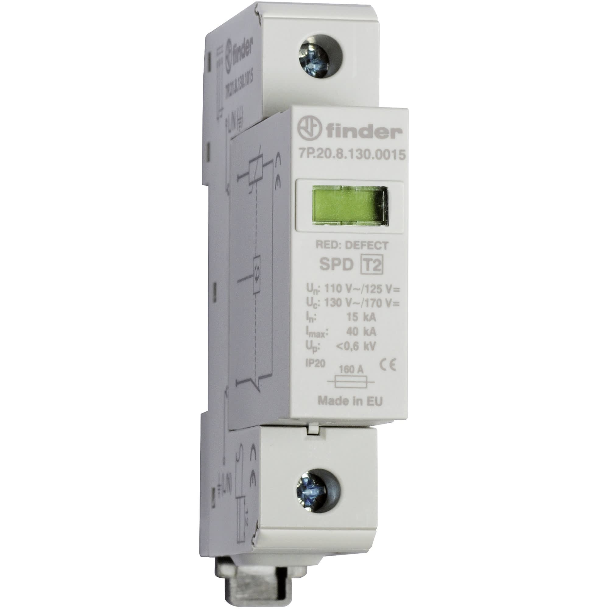 FINDER SPA - FIN7P2181301015 SPD CLASSE2 UNIPOLARE 1P 130VAC 15KA