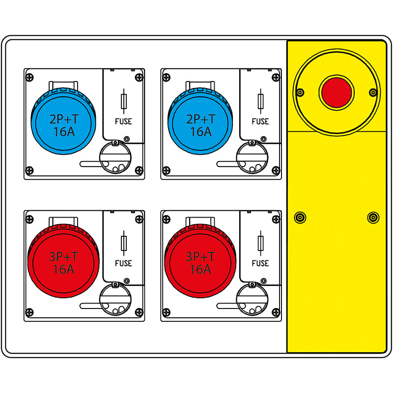 SCAME PARRE SPA - SCA656.5824-008 MBOX2 CON SPINA+EMERGENZA PR.C/FUSIBILI
